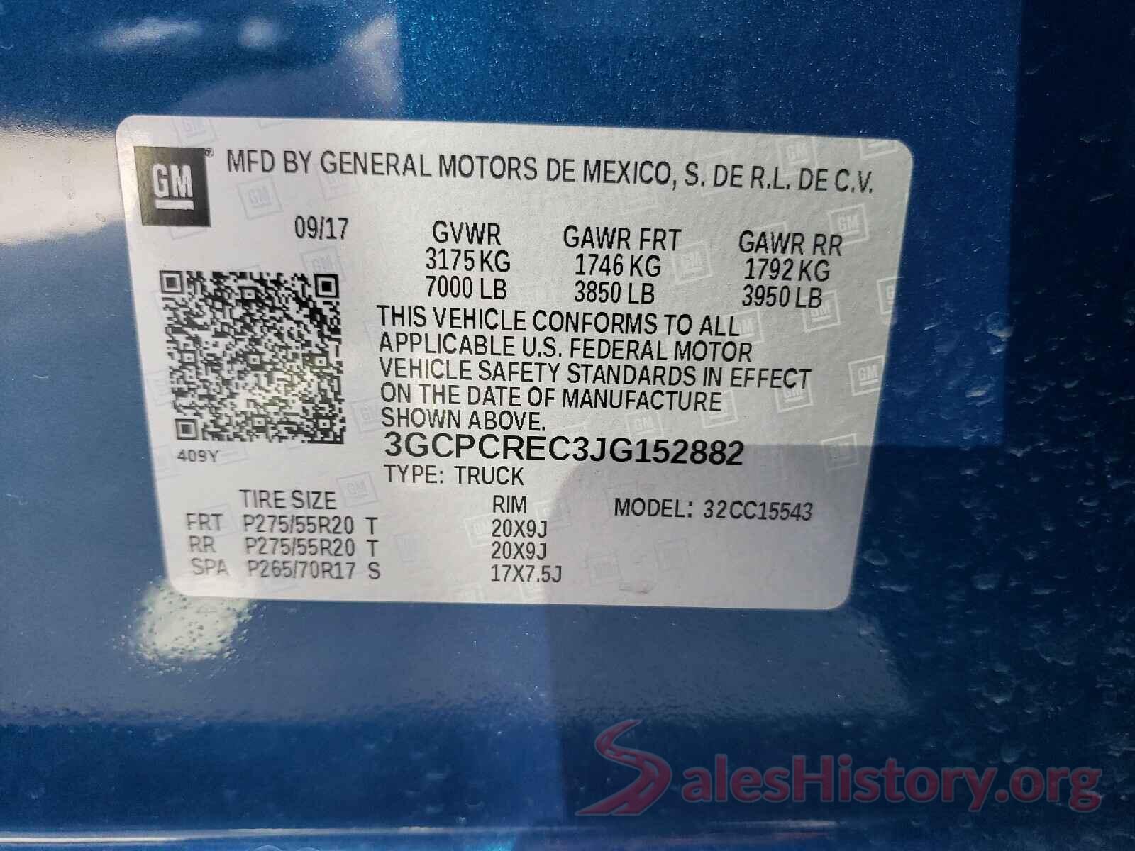 3GCPCREC3JG152882 2018 CHEVROLET SILVERADO