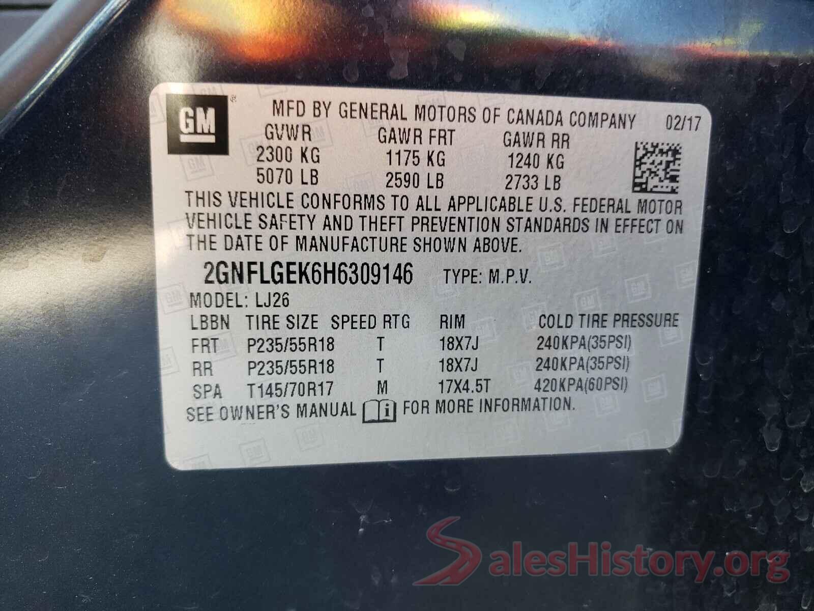 2GNFLGEK6H6309146 2017 CHEVROLET EQUINOX