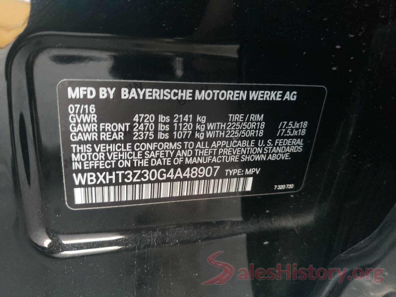 WBXHT3Z30G4A48907 2016 BMW X1