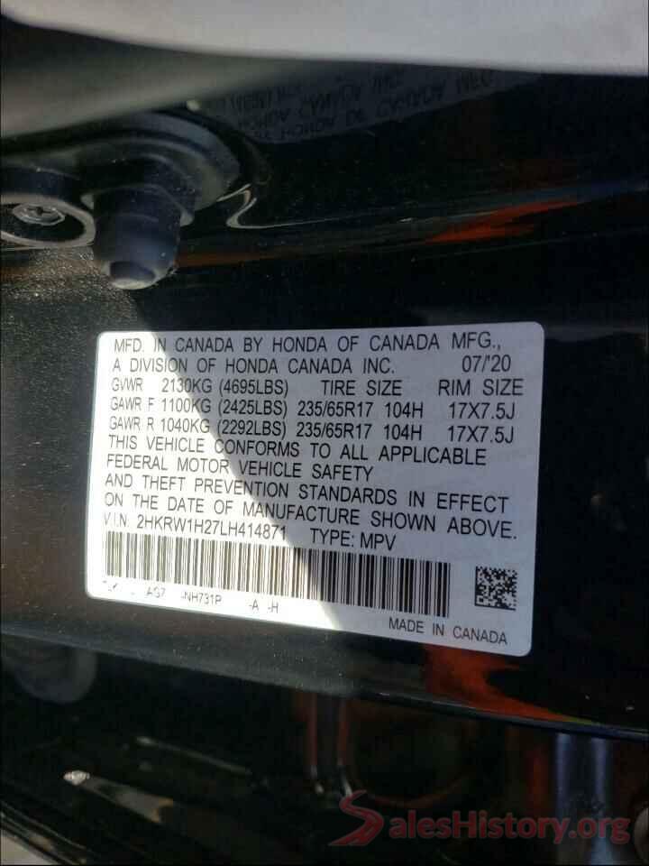 2HKRW1H27LH414871 2020 HONDA CRV