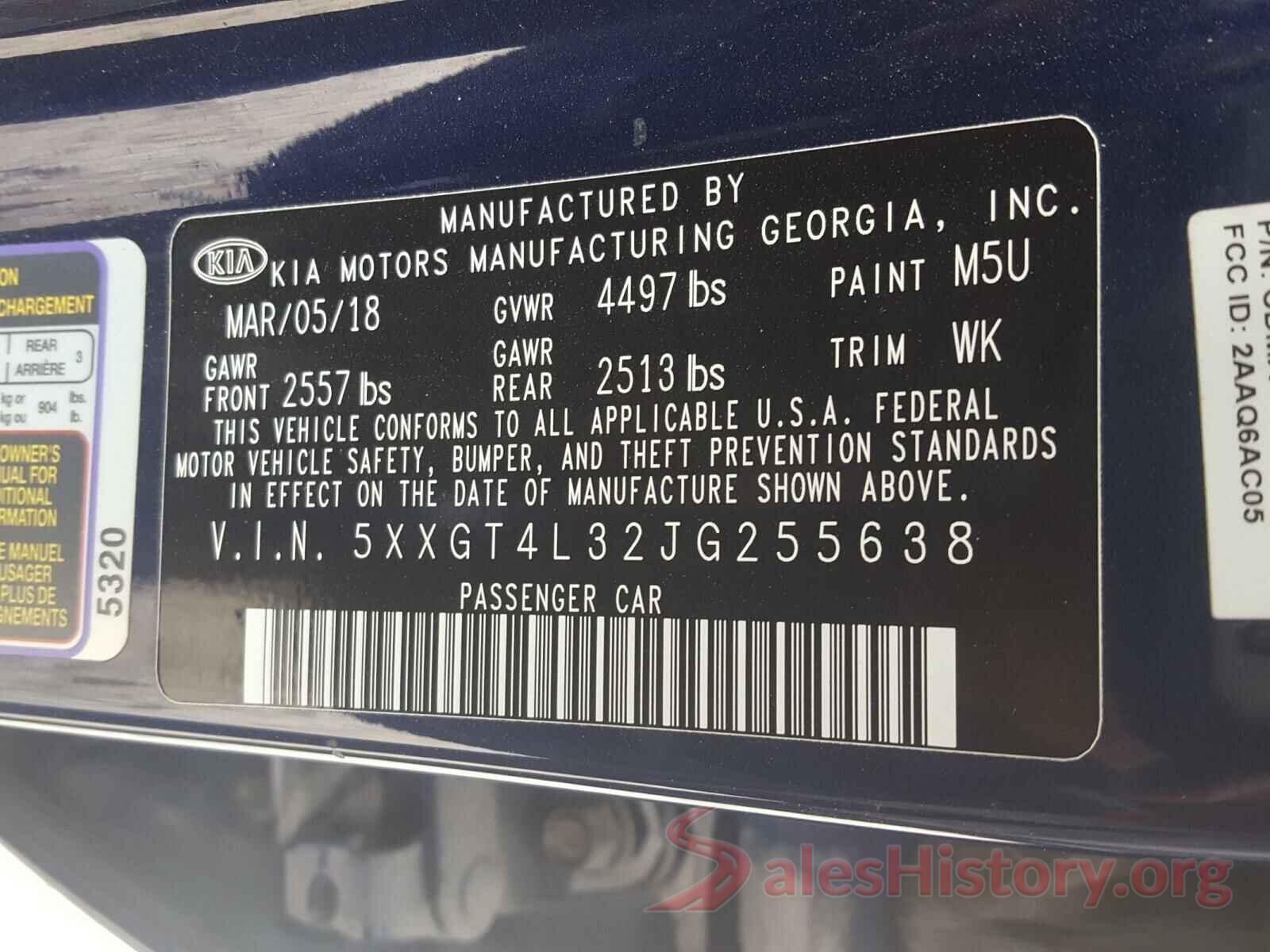 5XXGT4L32JG255638 2018 KIA OPTIMA