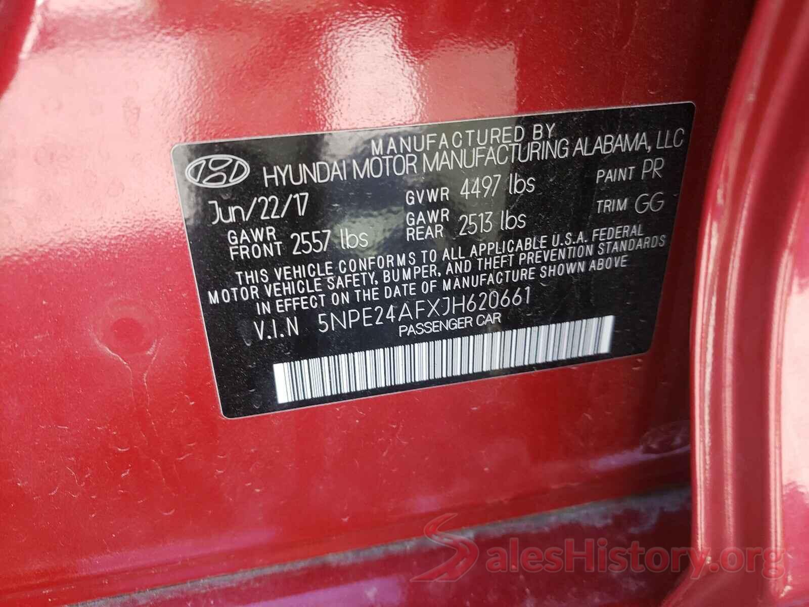 5NPE24AFXJH620661 2018 HYUNDAI SONATA