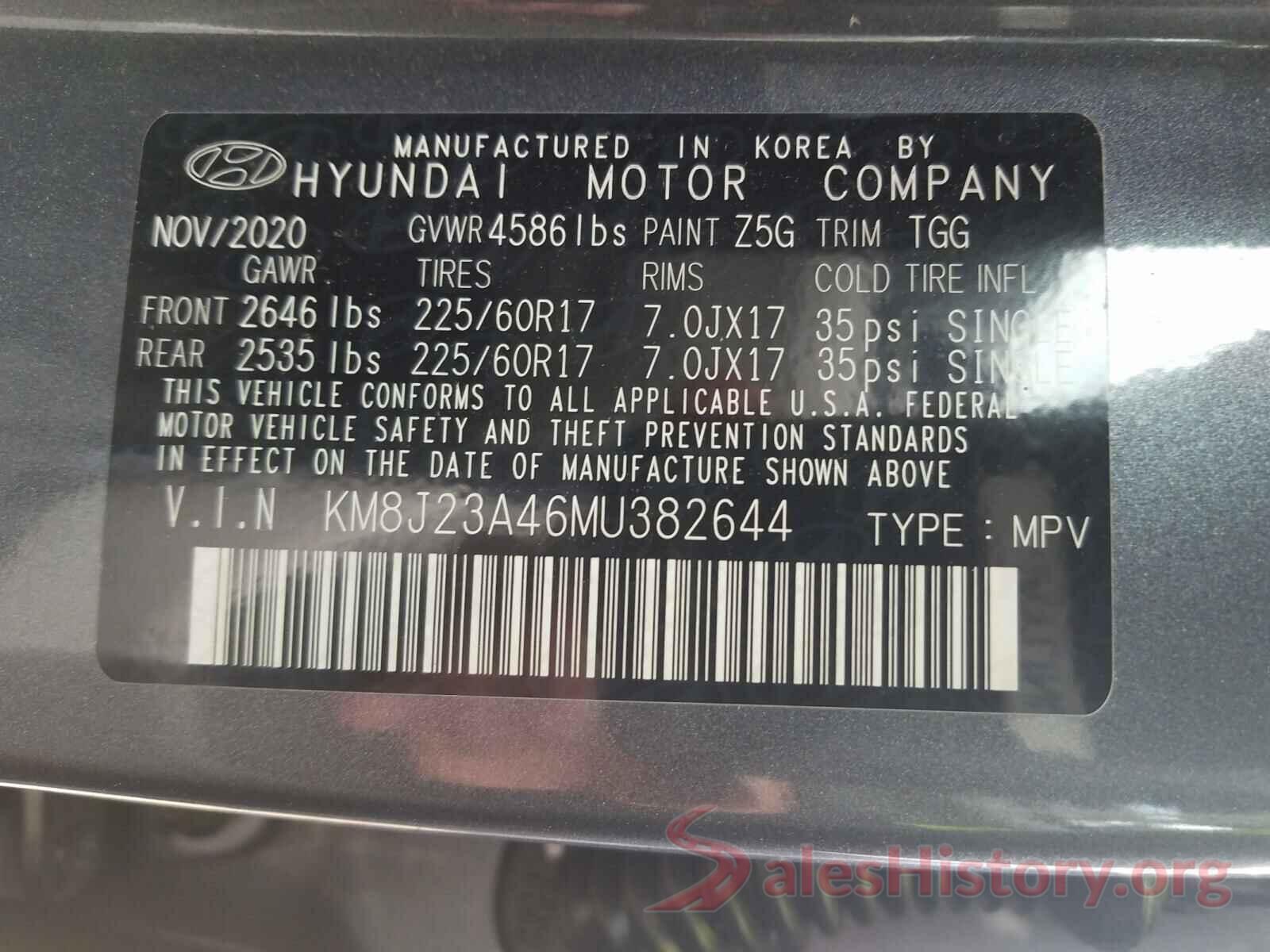 KM8J23A46MU382644 2021 HYUNDAI TUCSON