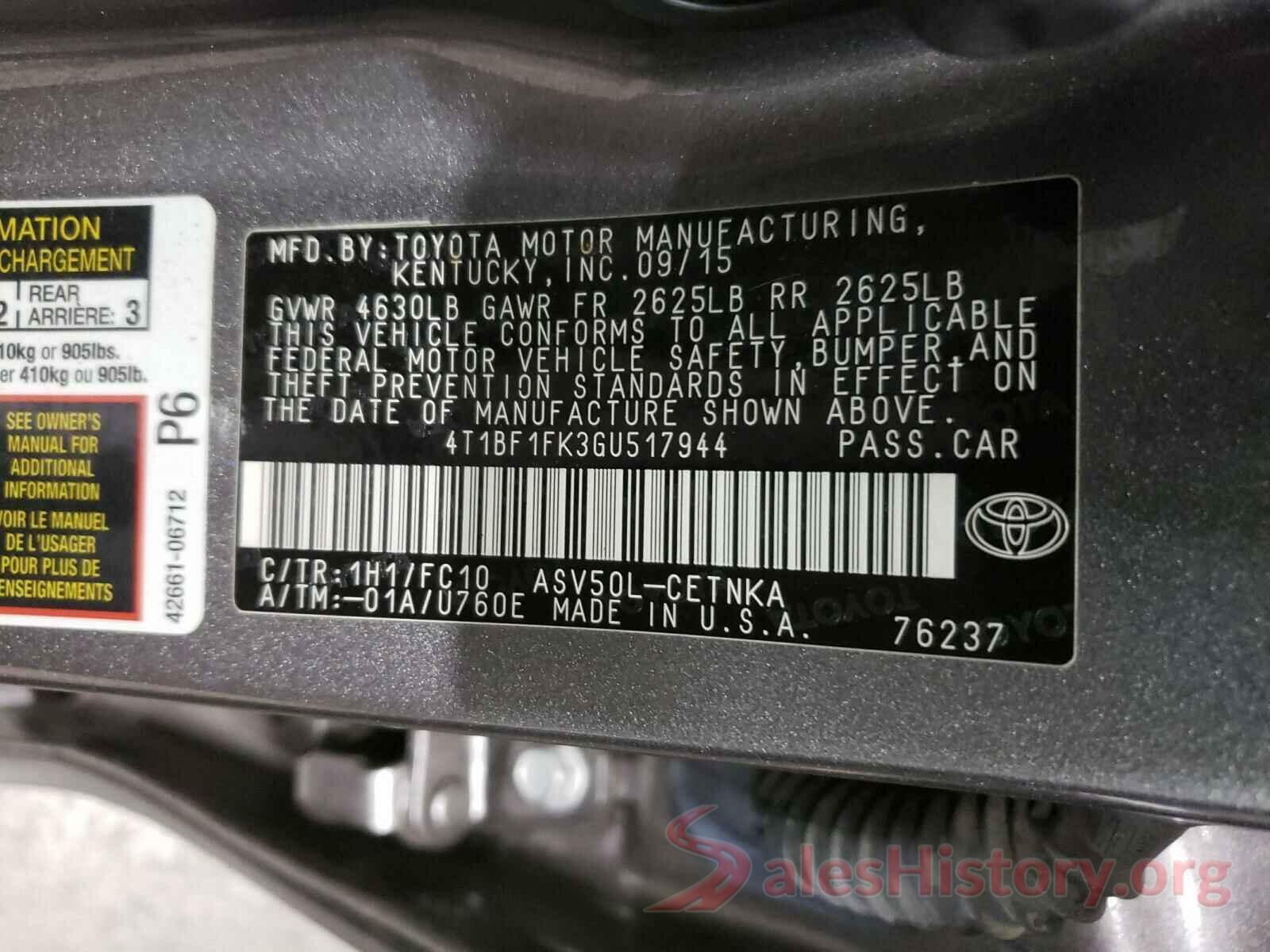 4T1BF1FK3GU517944 2016 TOYOTA CAMRY