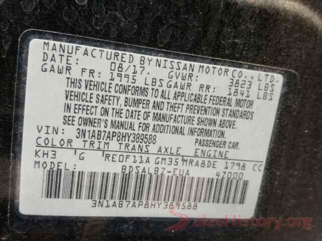 3N1AB7AP8HY389588 2017 NISSAN SENTRA