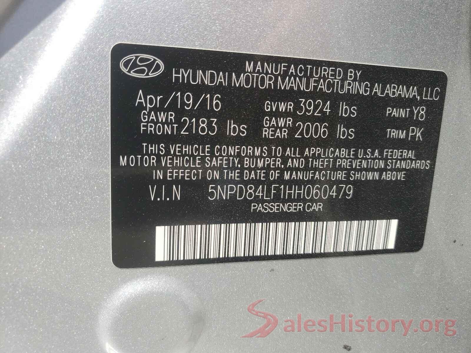 5NPD84LF1HH060479 2017 HYUNDAI ELANTRA