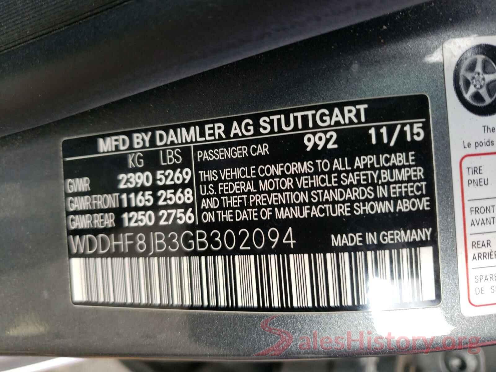 WDDHF8JB3GB302094 2016 MERCEDES-BENZ E CLASS