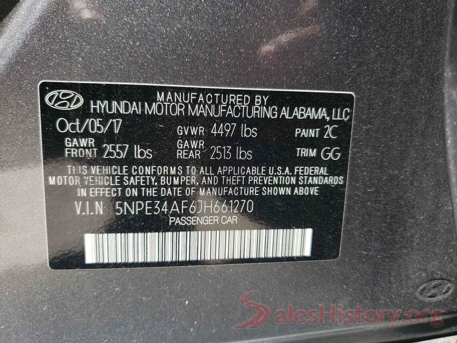 5NPE34AF6JH661270 2018 HYUNDAI SONATA