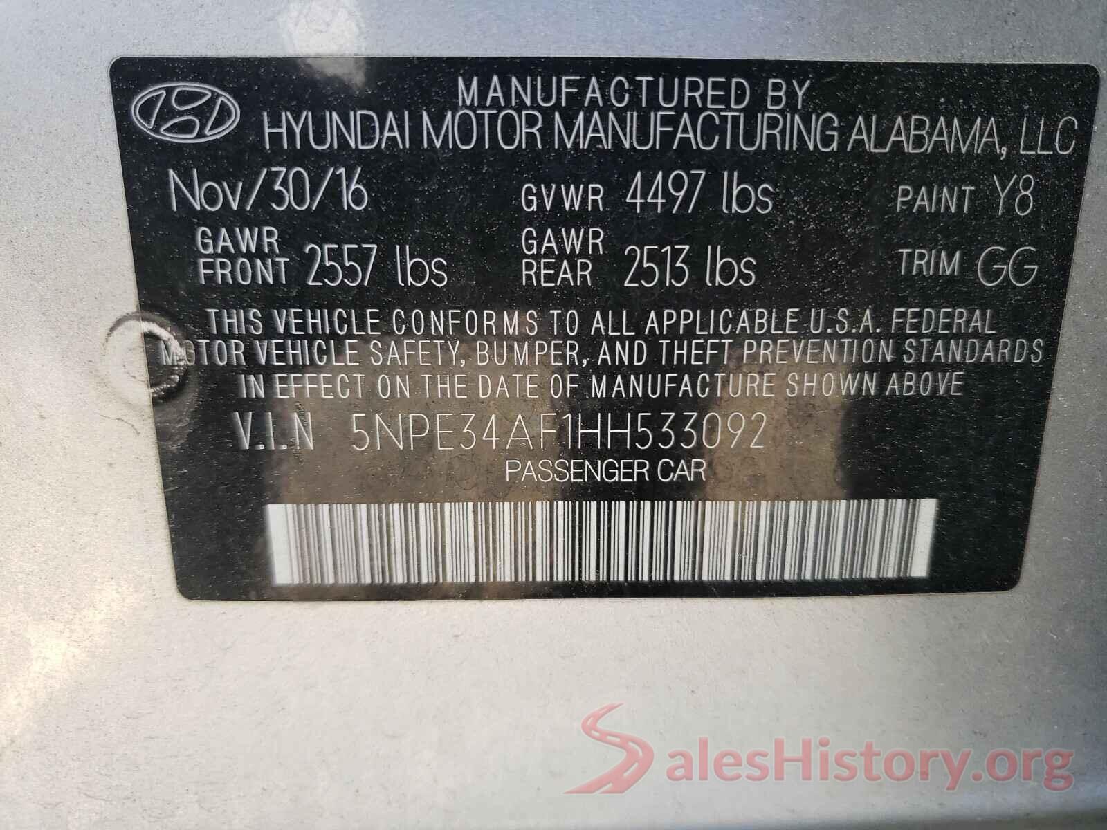 5NPE34AF1HH533092 2017 HYUNDAI SONATA