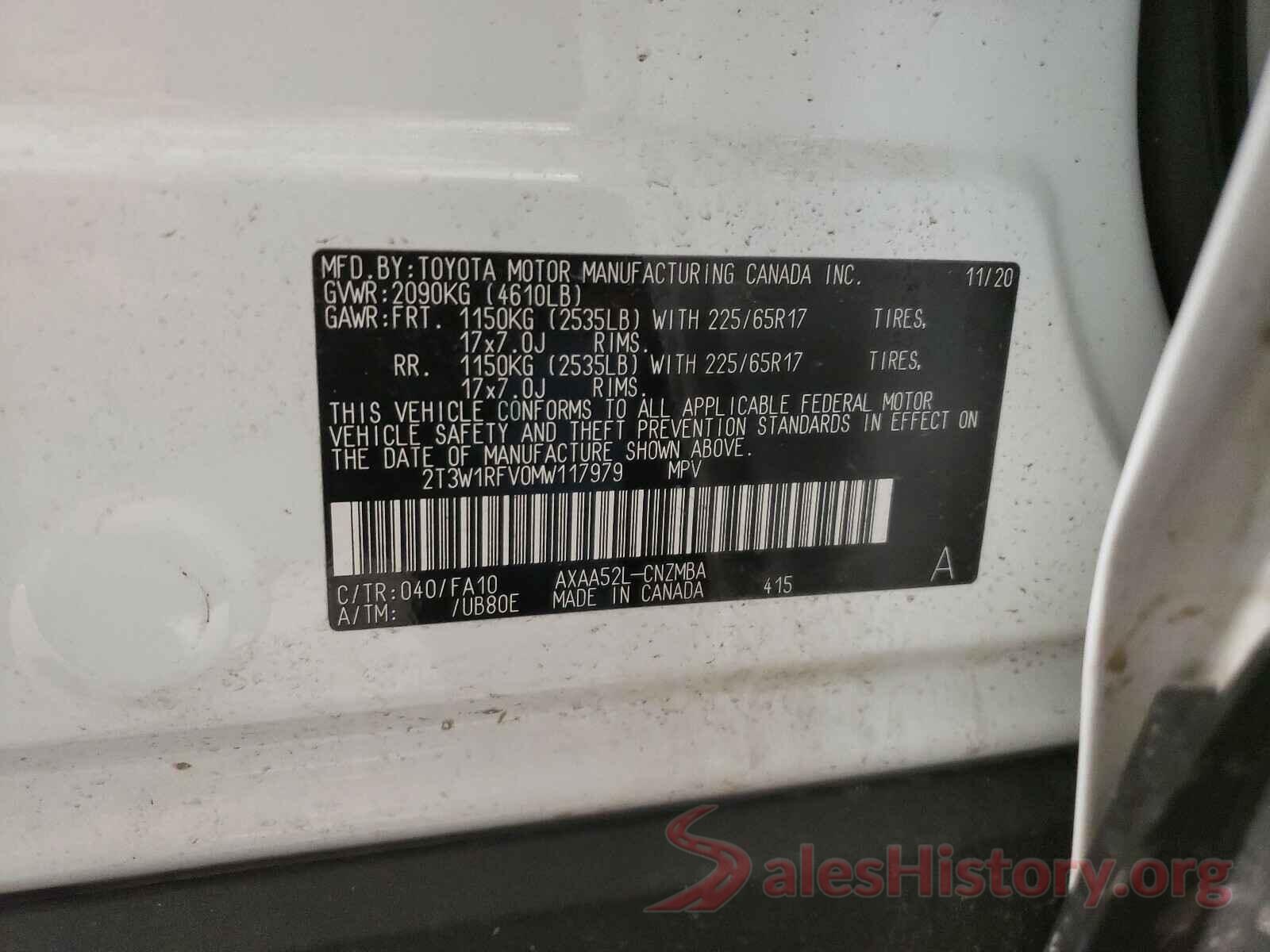 2T3W1RFV0MW117979 2021 TOYOTA RAV4