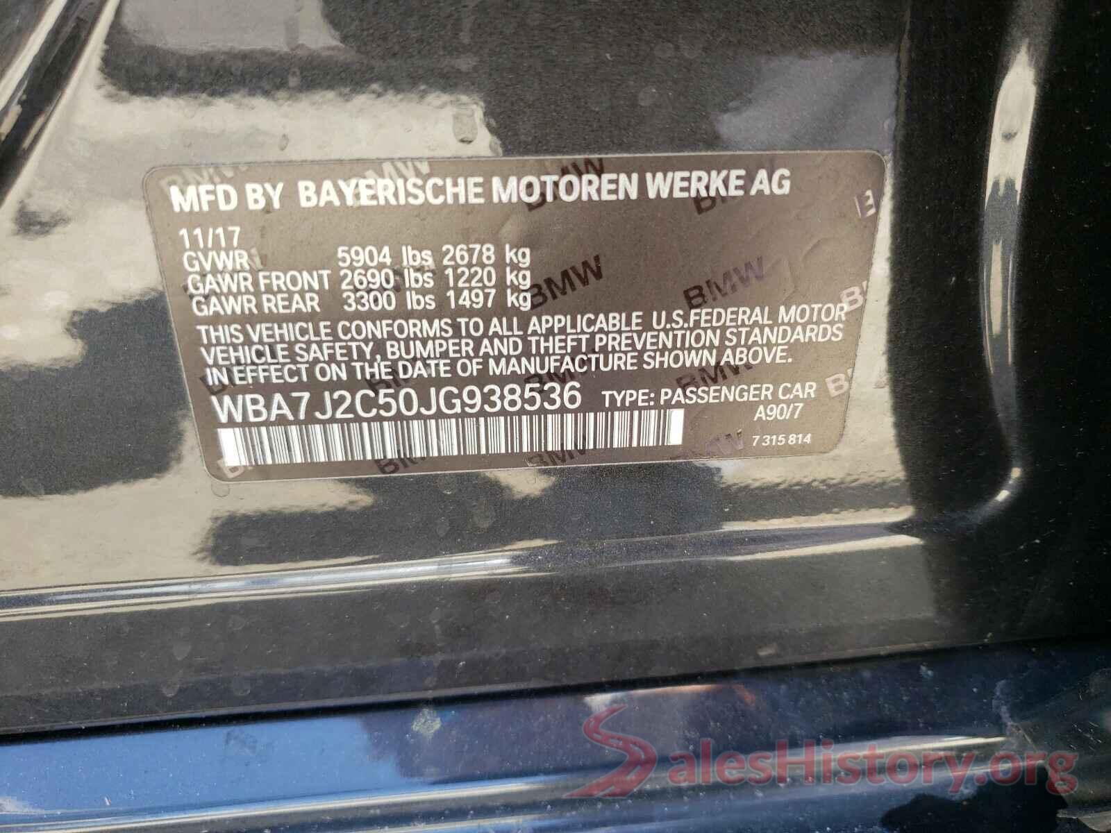 WBA7J2C50JG938536 2018 BMW 7 SERIES