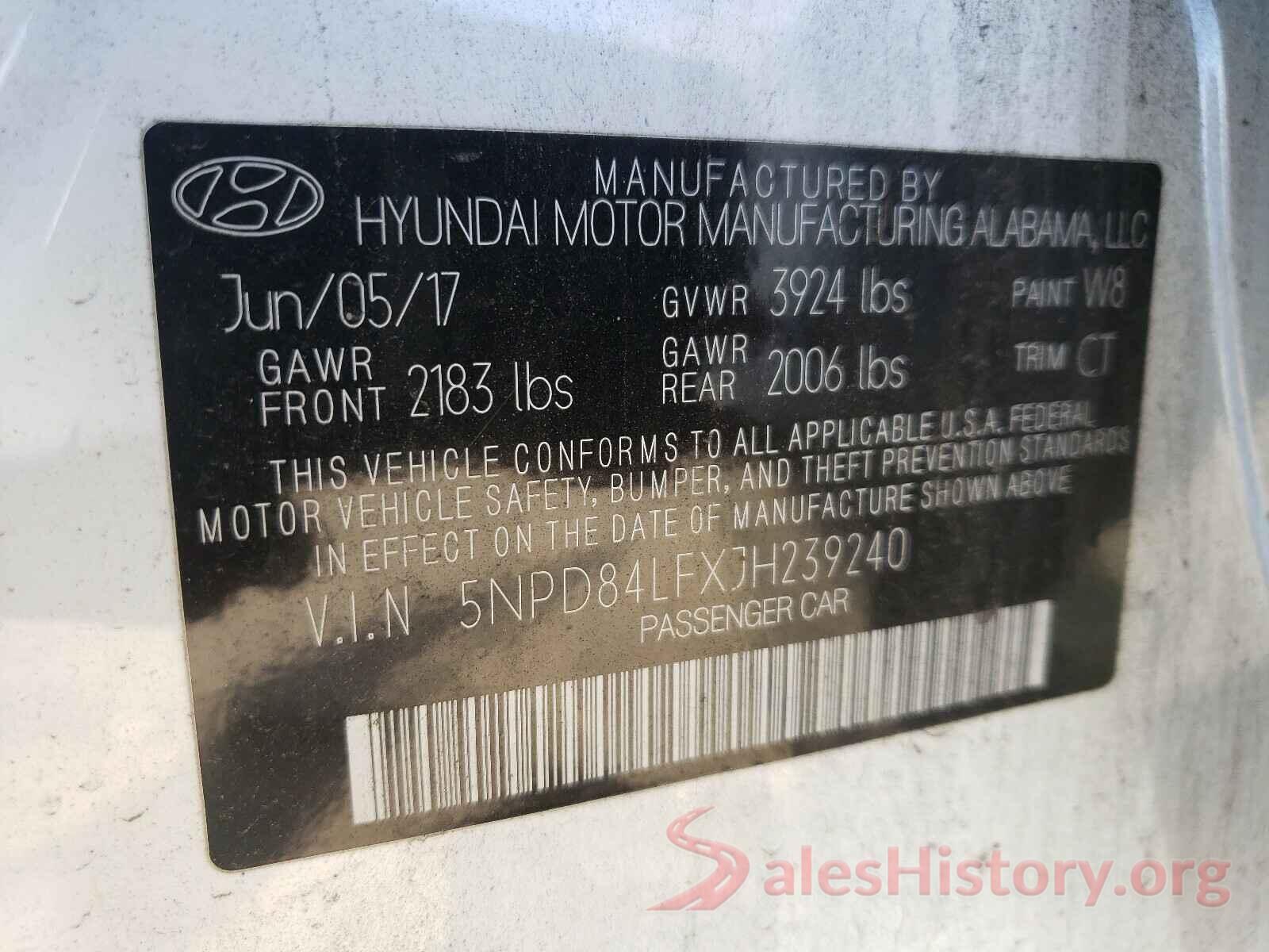 5NPD84LFXJH239240 2018 HYUNDAI ELANTRA