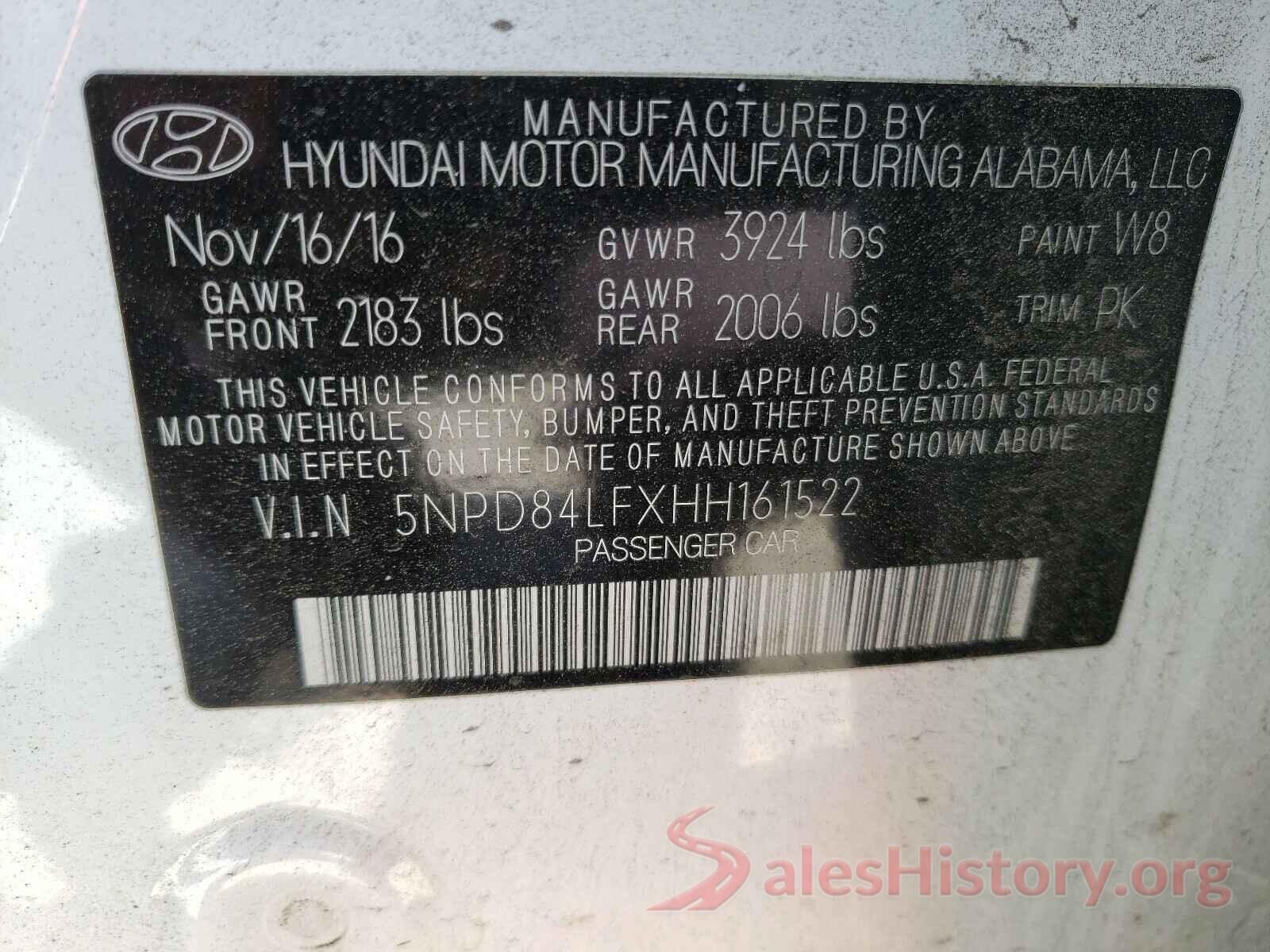 5NPD84LFXHH161522 2017 HYUNDAI ELANTRA