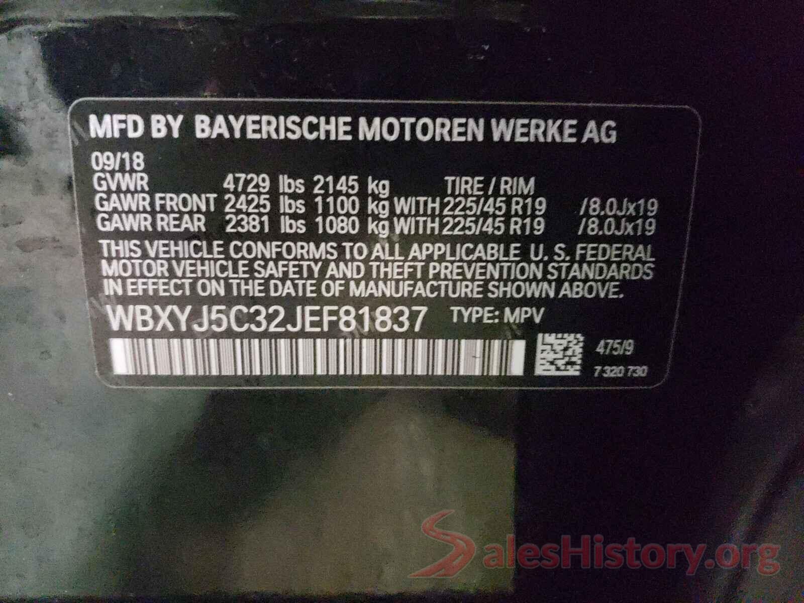 WBXYJ5C32JEF81837 2018 BMW X2