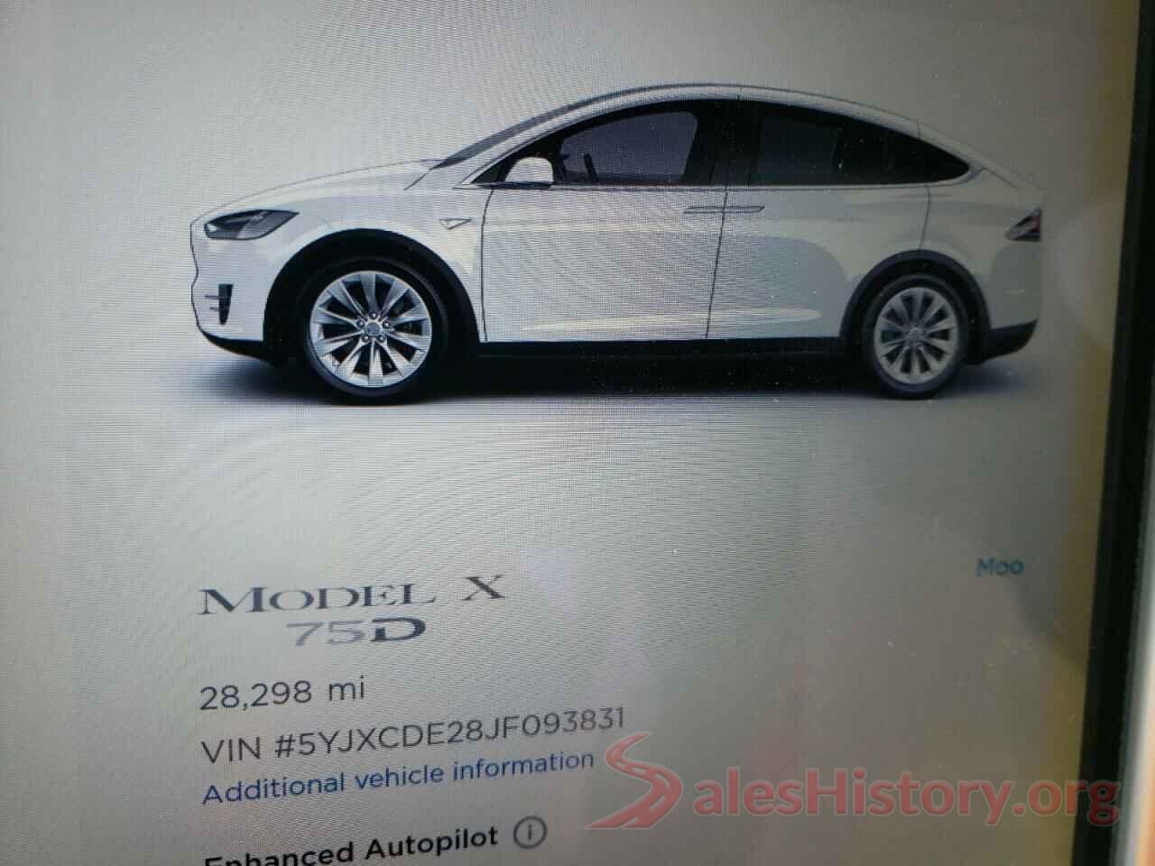 5YJXCDE28JF093831 2018 TESLA MODEL X