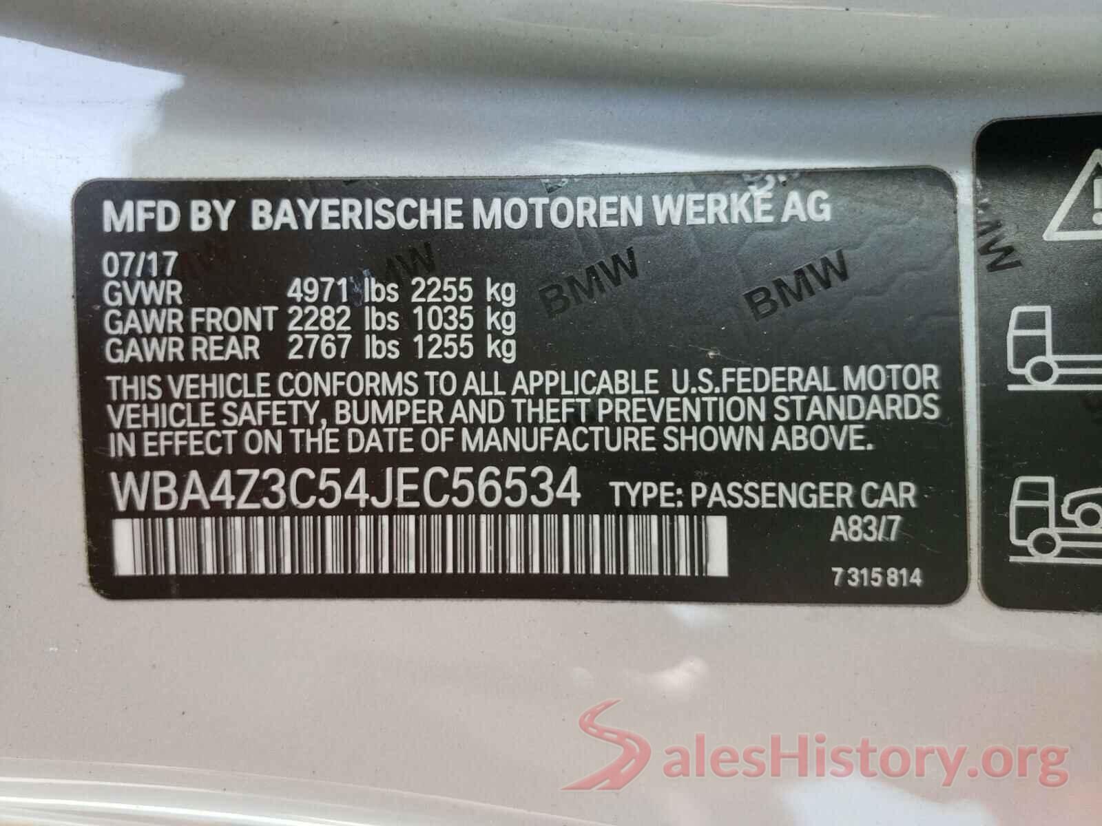 WBA4Z3C54JEC56534 2018 BMW 4 SERIES