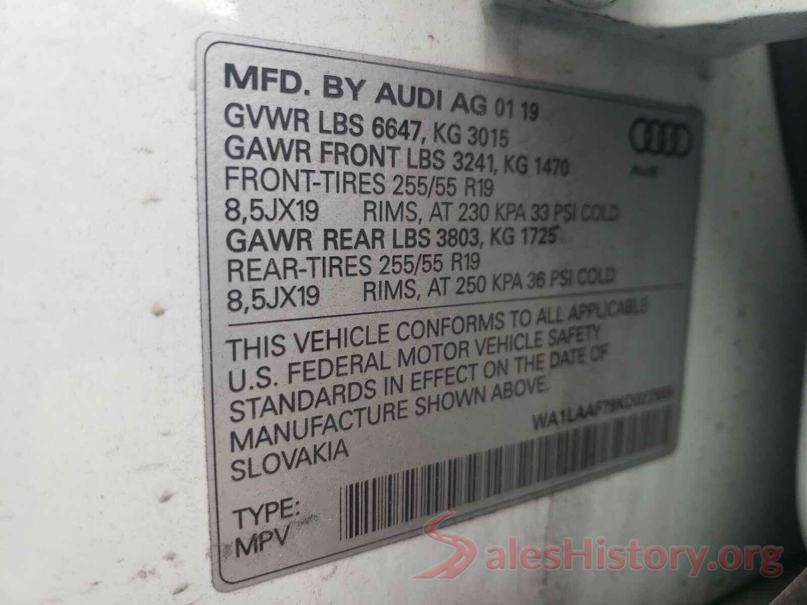 WA1LAAF79KD027885 2019 AUDI Q7