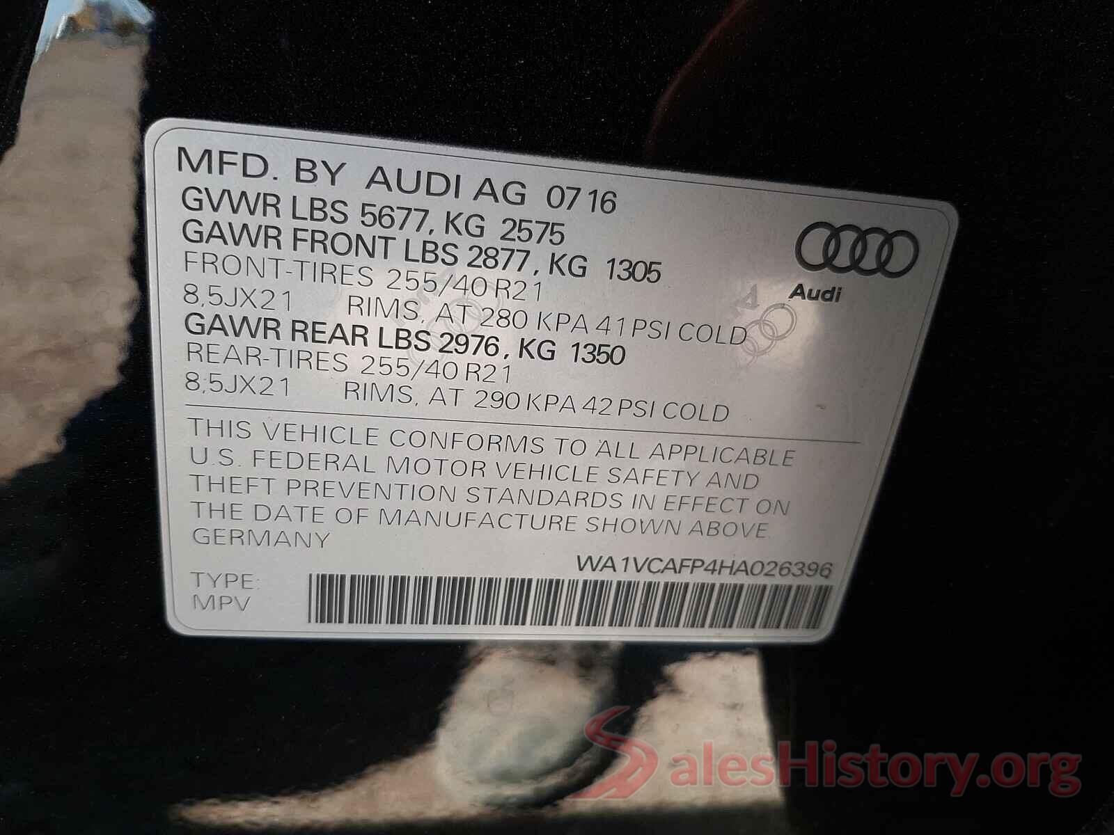 WA1VCAFP4HA026396 2017 AUDI SQ5