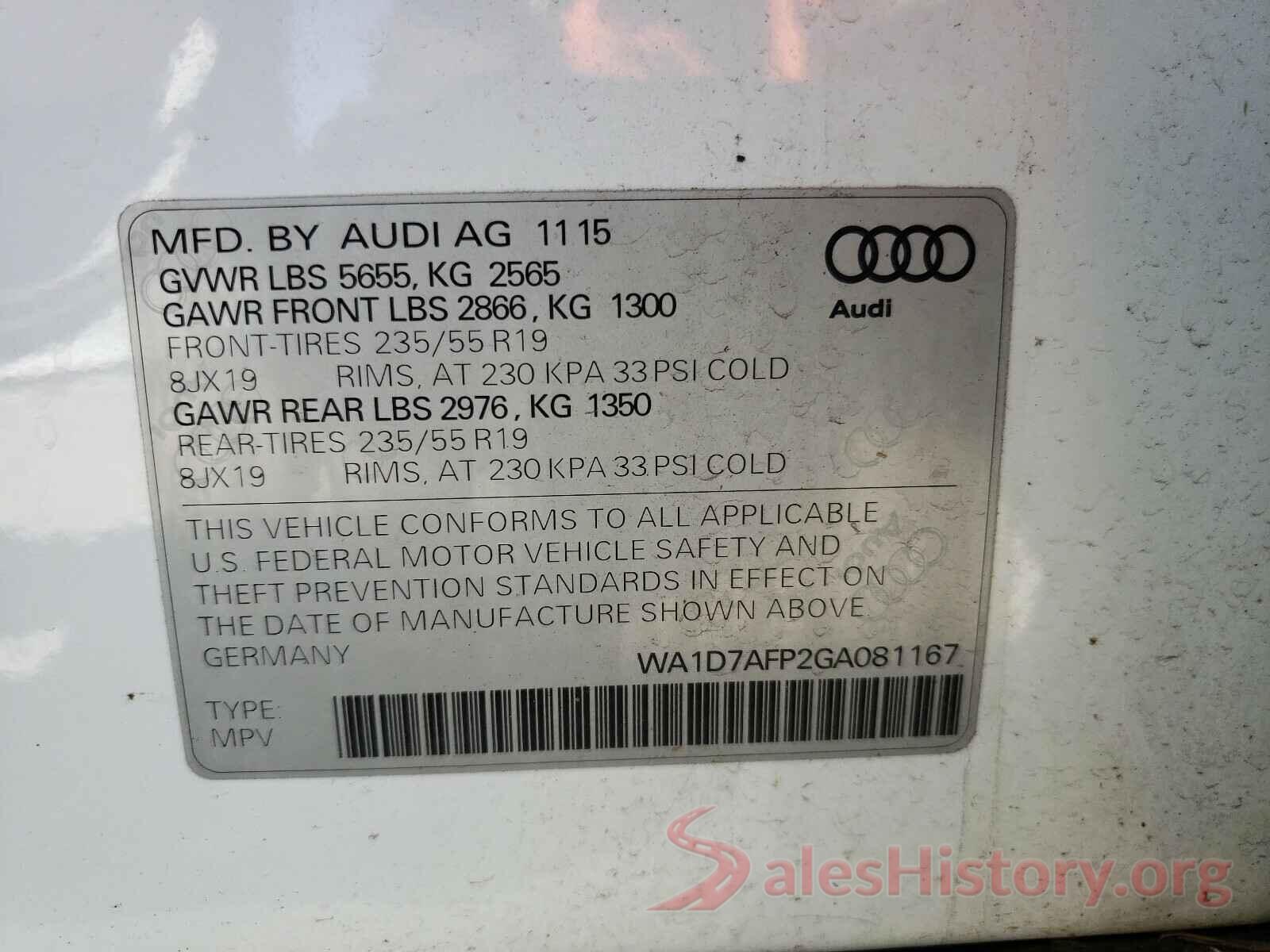 WA1D7AFP2GA081167 2016 AUDI Q5