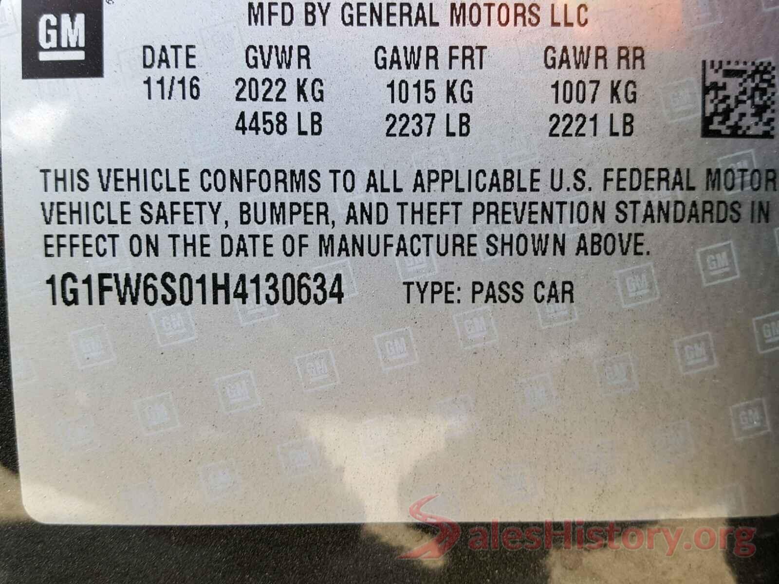 1G1FW6S01H4130634 2017 CHEVROLET BOLT