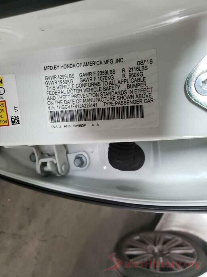 1HGCV1F41JA226141 2018 HONDA ACCORD