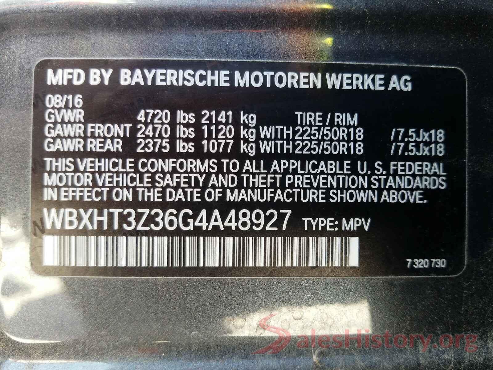 WBXHT3Z36G4A48927 2016 BMW X1