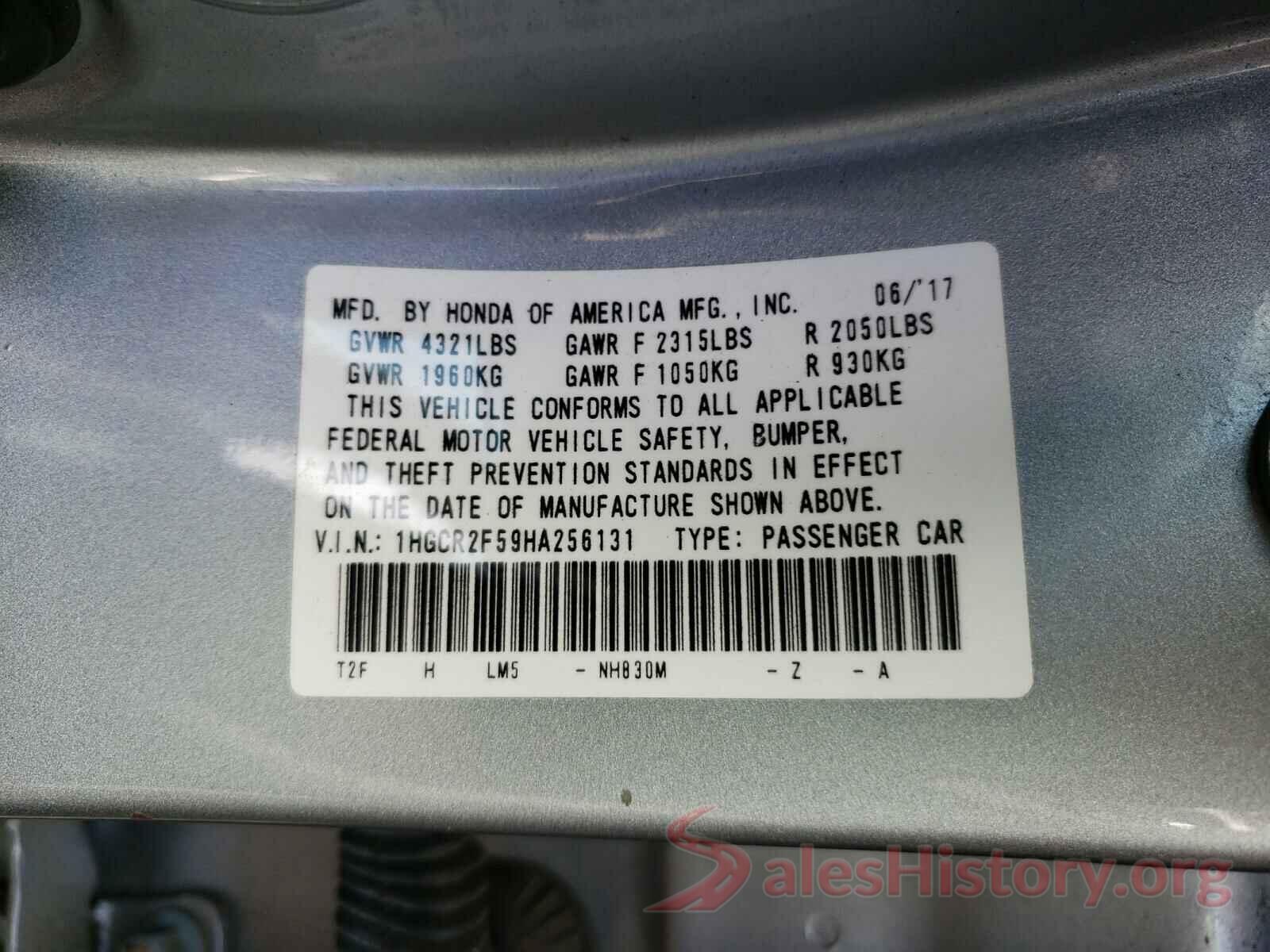 1HGCR2F59HA256131 2017 HONDA ACCORD