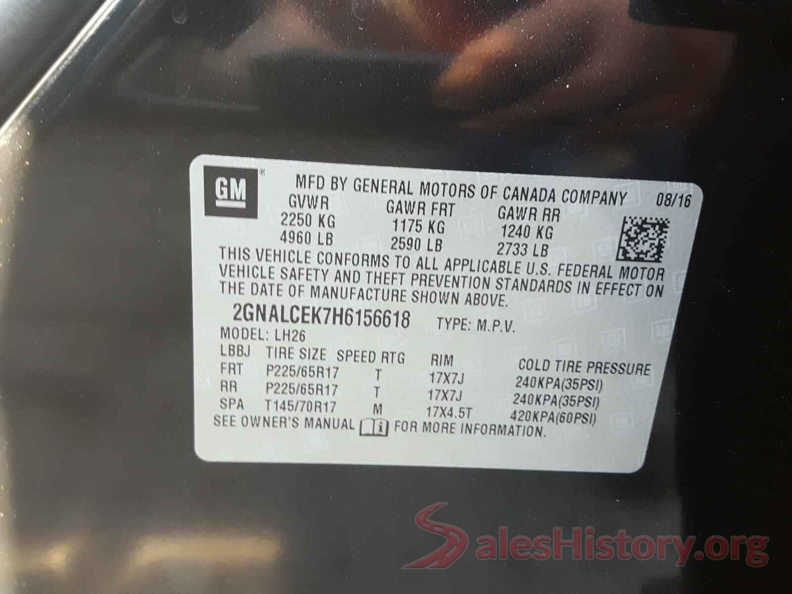 2GNALCEK7H6156618 2017 CHEVROLET EQUINOX