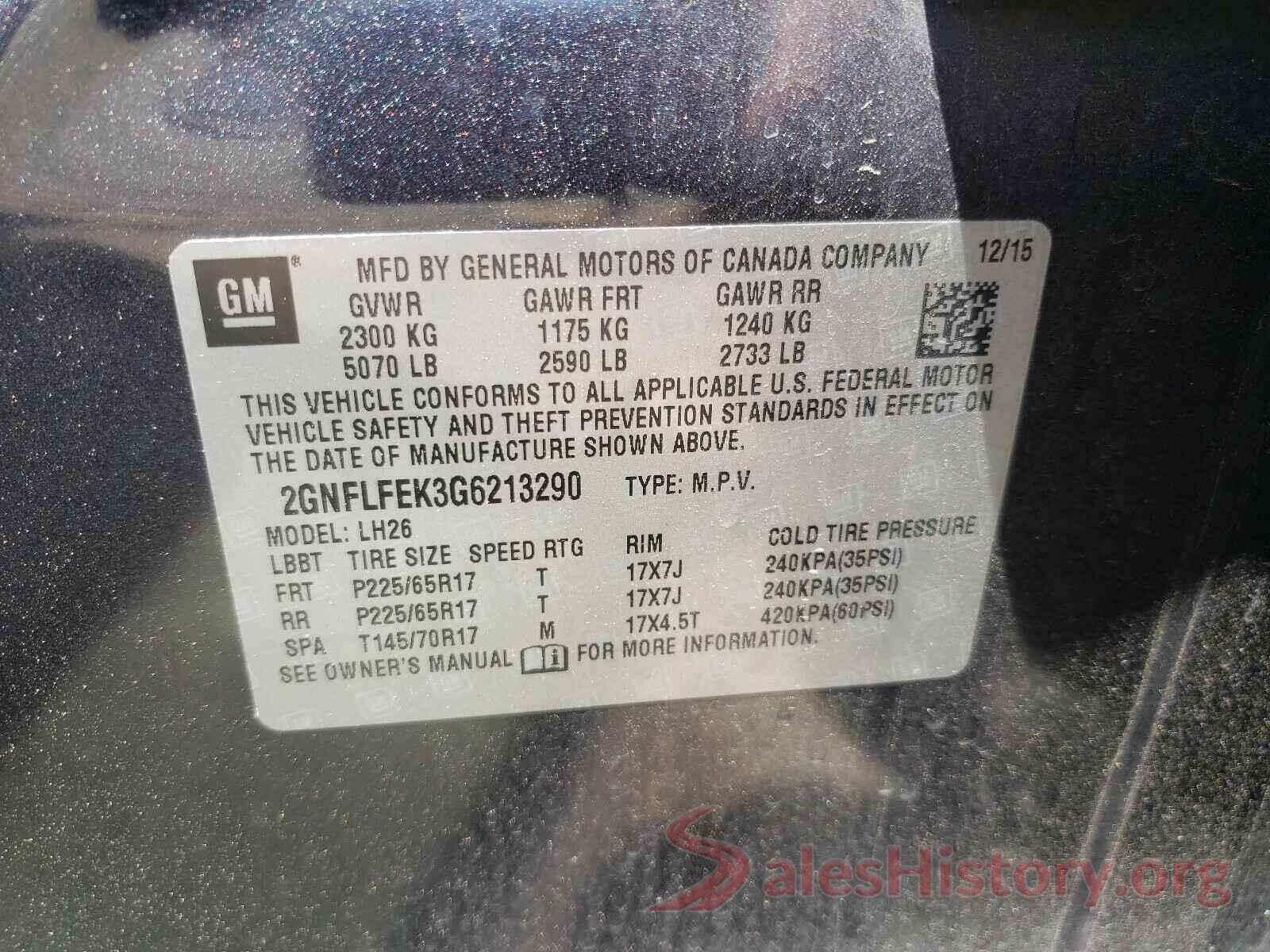 2GNFLFEK3G6213290 2016 CHEVROLET EQUINOX