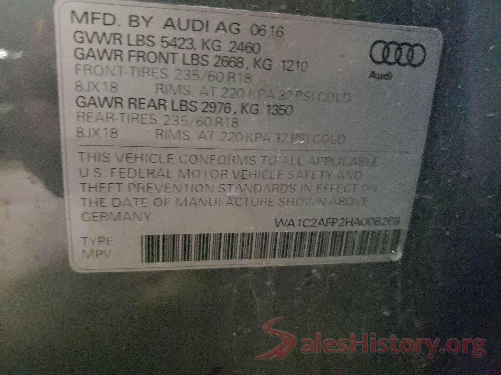 WA1C2AFP2HA006268 2017 AUDI Q5