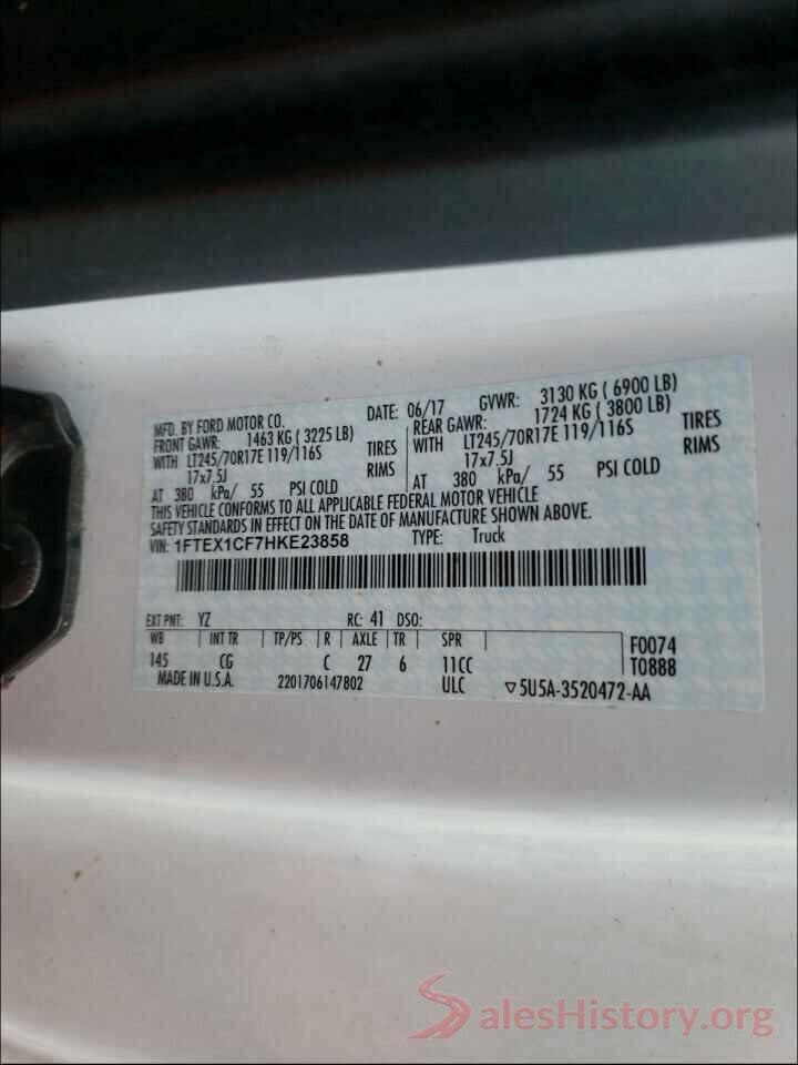 1FTEX1CF7HKE23858 2017 FORD F150