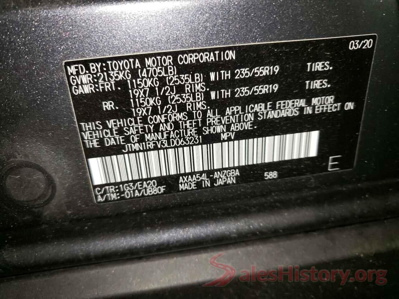 JTMN1RFV3LD063231 2020 TOYOTA RAV4