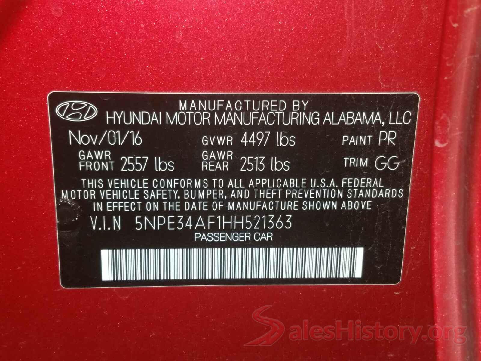 5NPE34AF1HH521363 2017 HYUNDAI SONATA