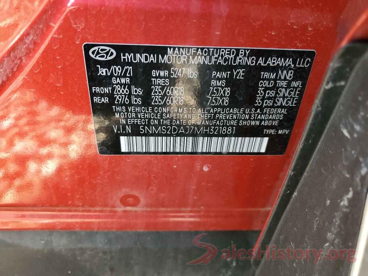 5NMS2DAJ7MH321881 2021 HYUNDAI SANTA FE