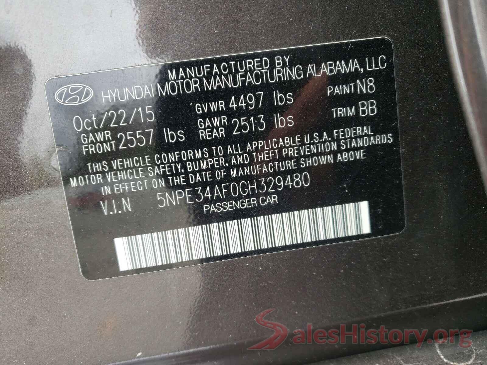 5NPE34AF0GH329480 2016 HYUNDAI SONATA