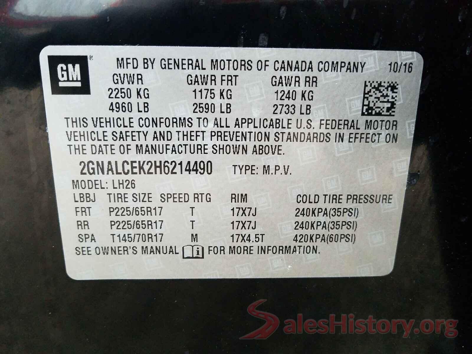 2GNALCEK2H6214490 2017 CHEVROLET EQUINOX