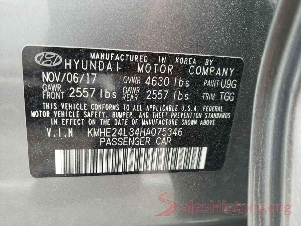 KMHE24L34HA075346 2017 HYUNDAI SONATA