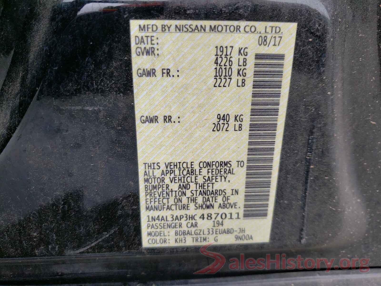 1N4AL3AP3HC487011 2017 NISSAN ALTIMA