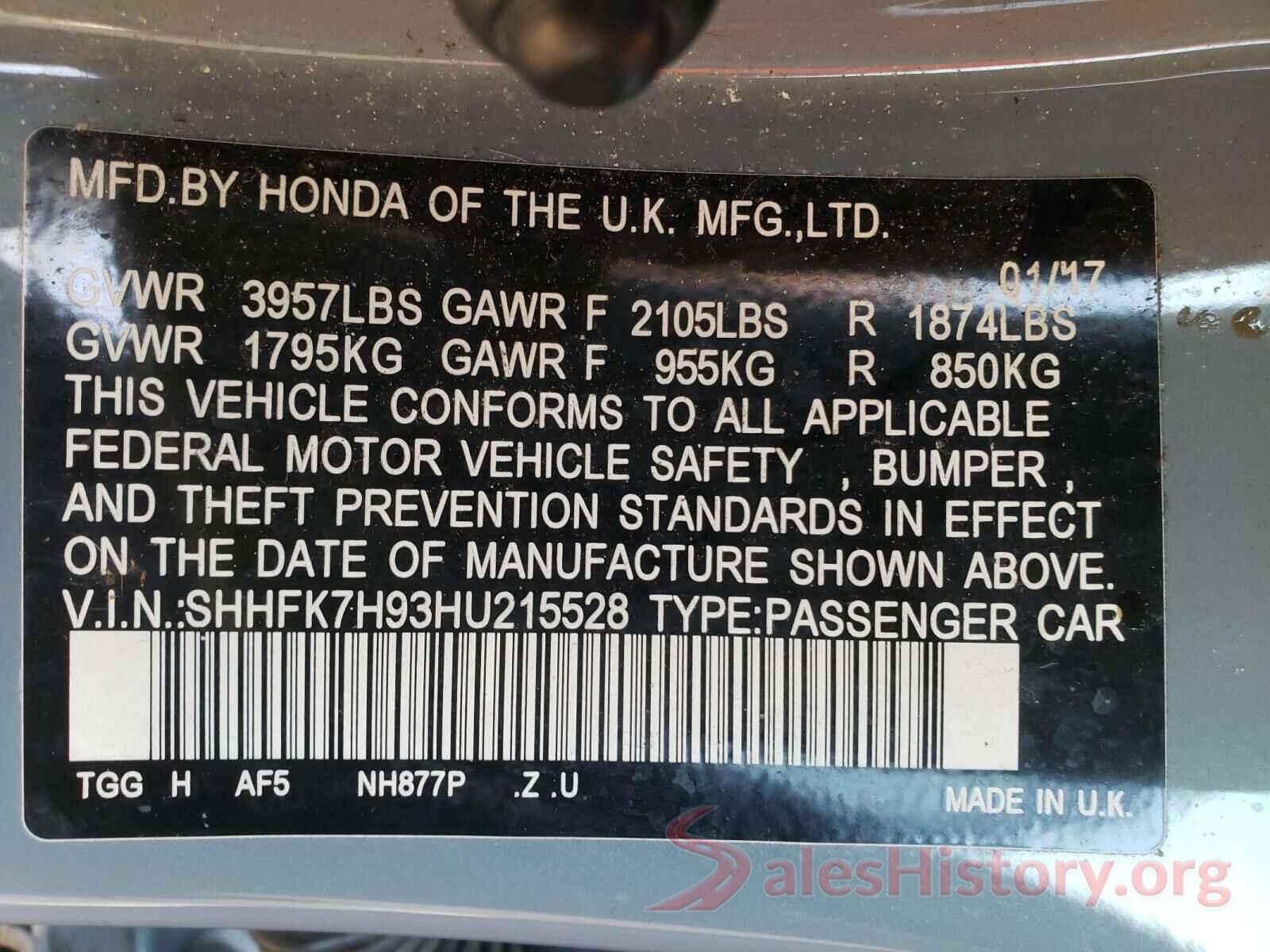 SHHFK7H93HU215528 2017 HONDA CIVIC