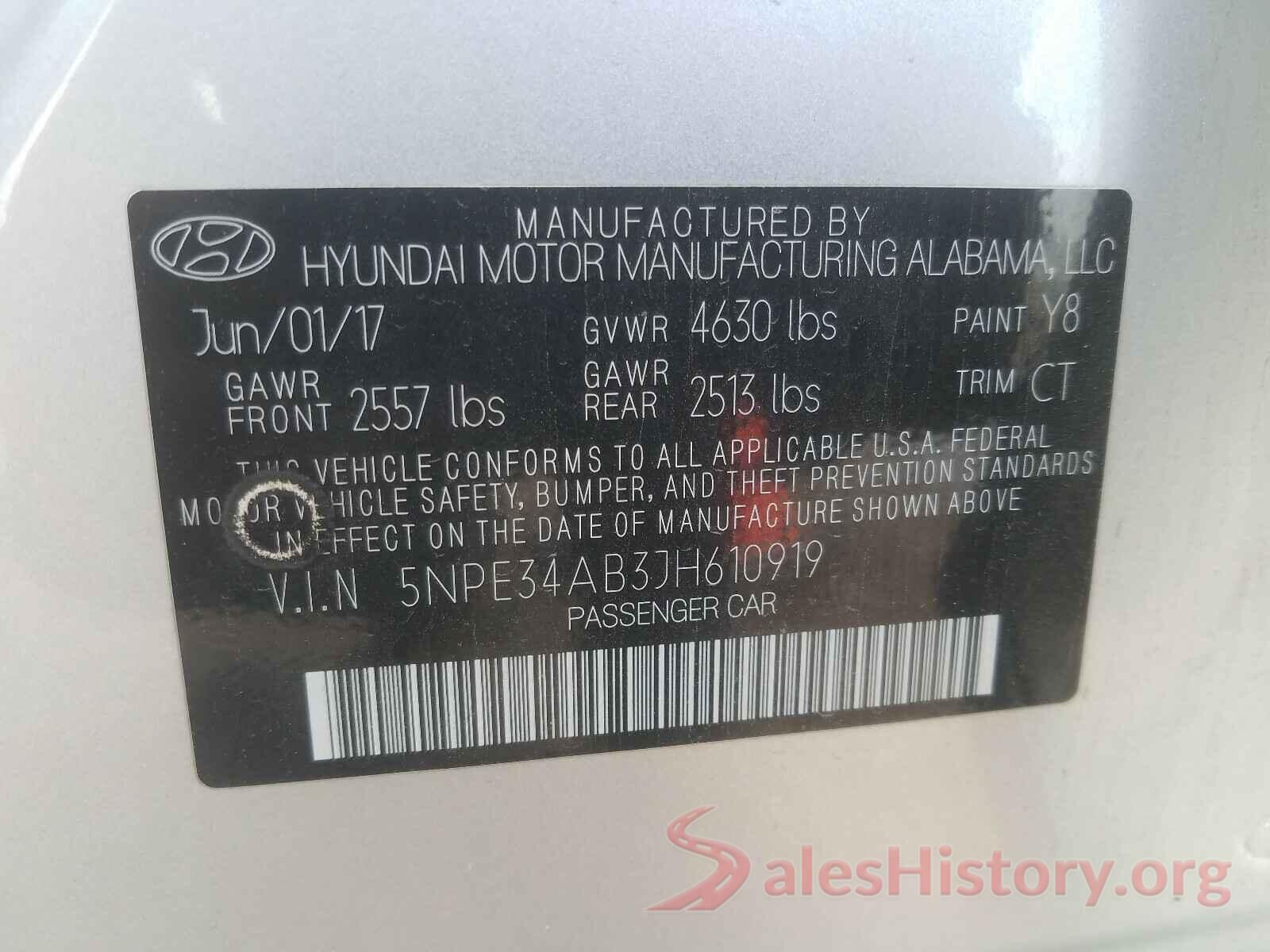 5NPE34AB3JH610919 2018 HYUNDAI SONATA