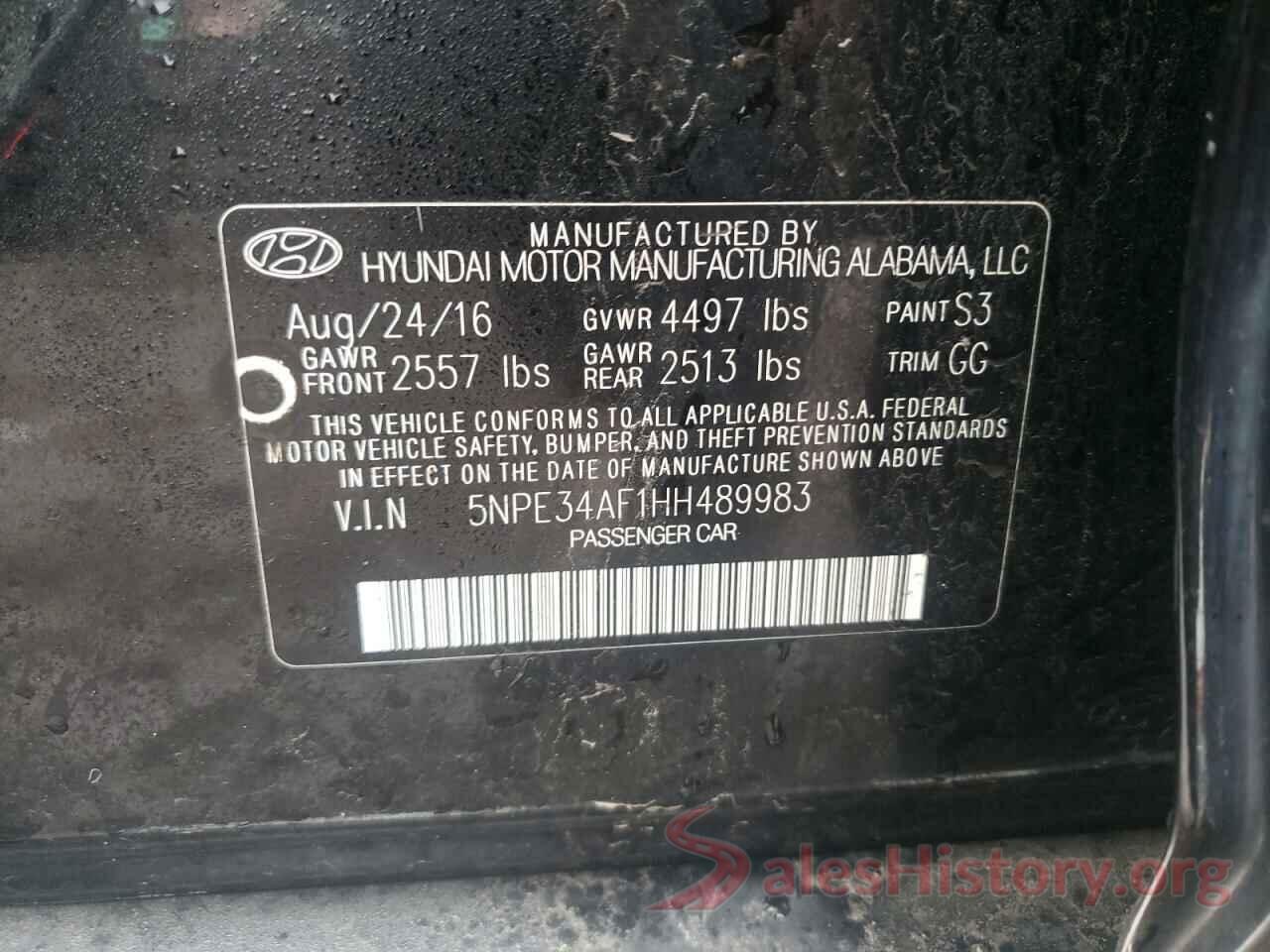 5NPE34AF1HH489983 2017 HYUNDAI SONATA