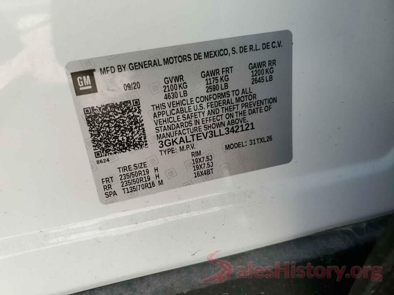 3GKALTEV3LL342121 2020 GMC TERRAIN