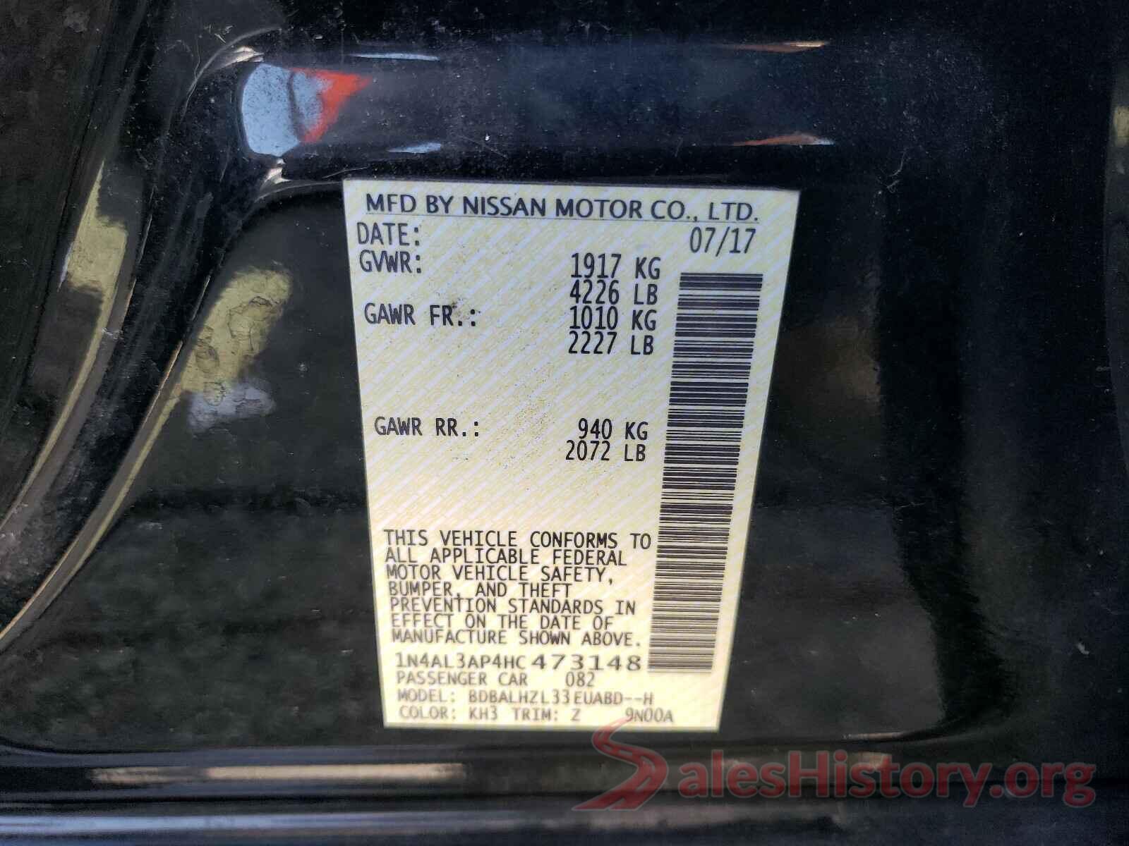 1N4AL3AP4HC473148 2017 NISSAN ALTIMA