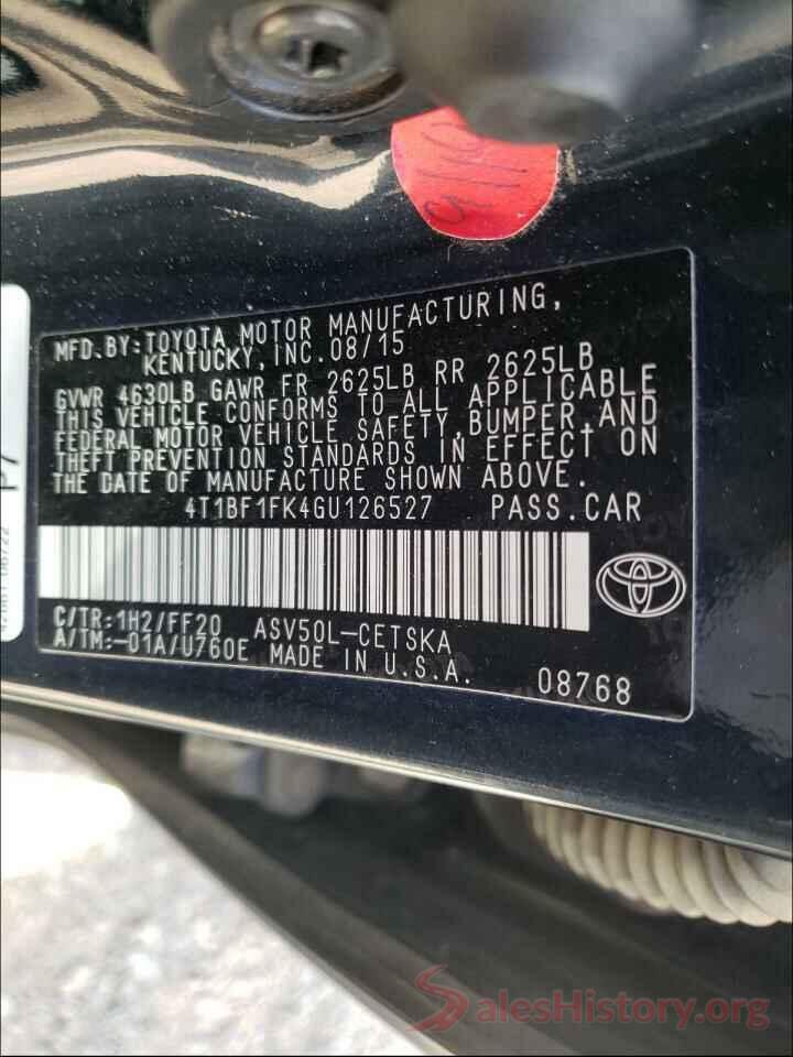 4T1BF1FK4GU126527 2016 TOYOTA CAMRY