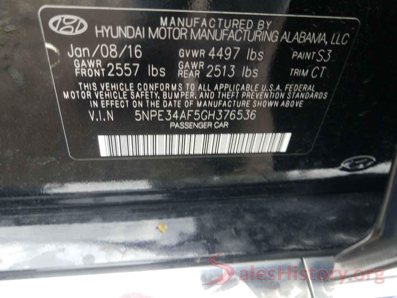 5NPE34AF5GH376536 2016 HYUNDAI SONATA