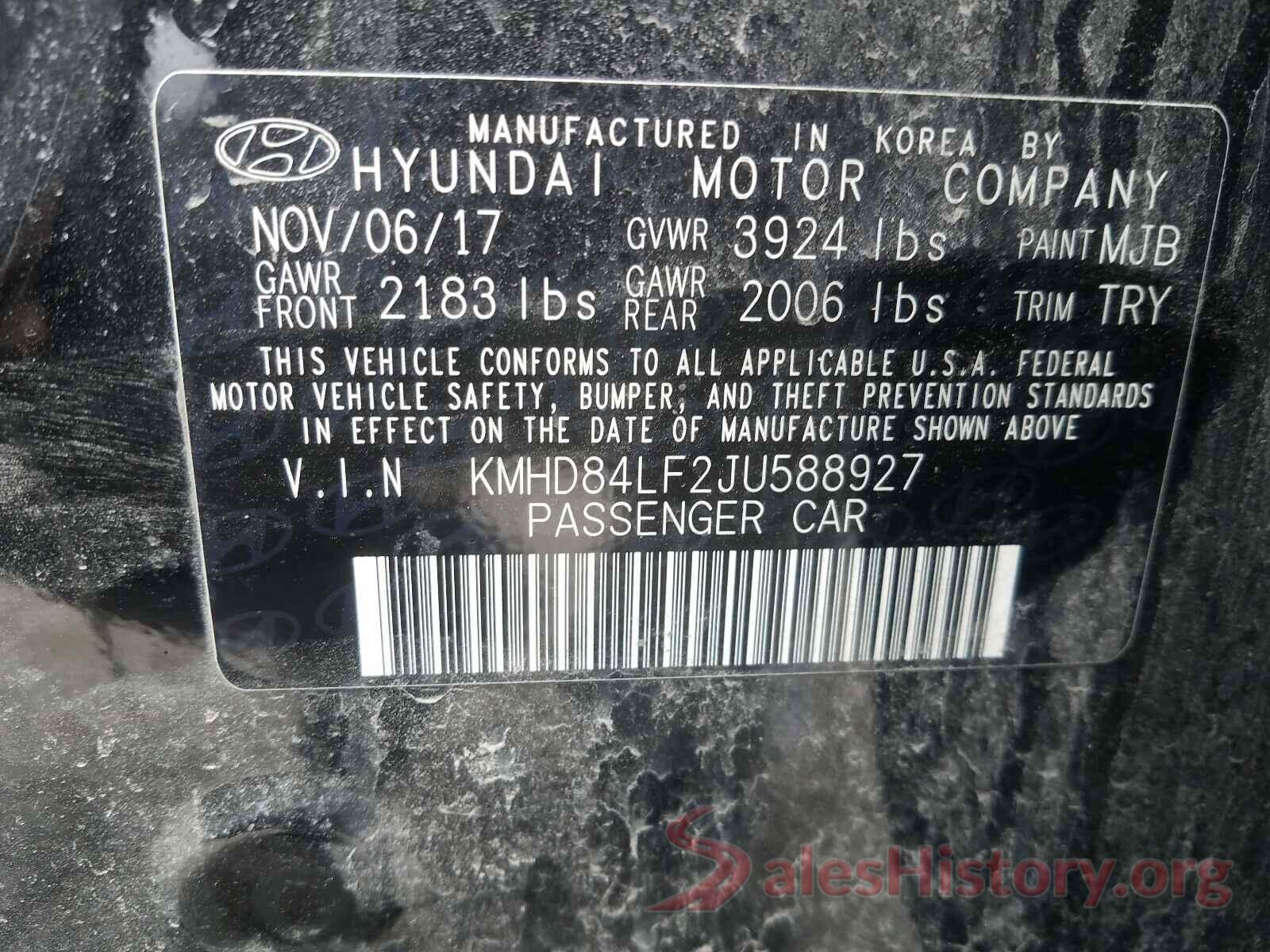 KMHD84LF2JU588927 2018 HYUNDAI ELANTRA