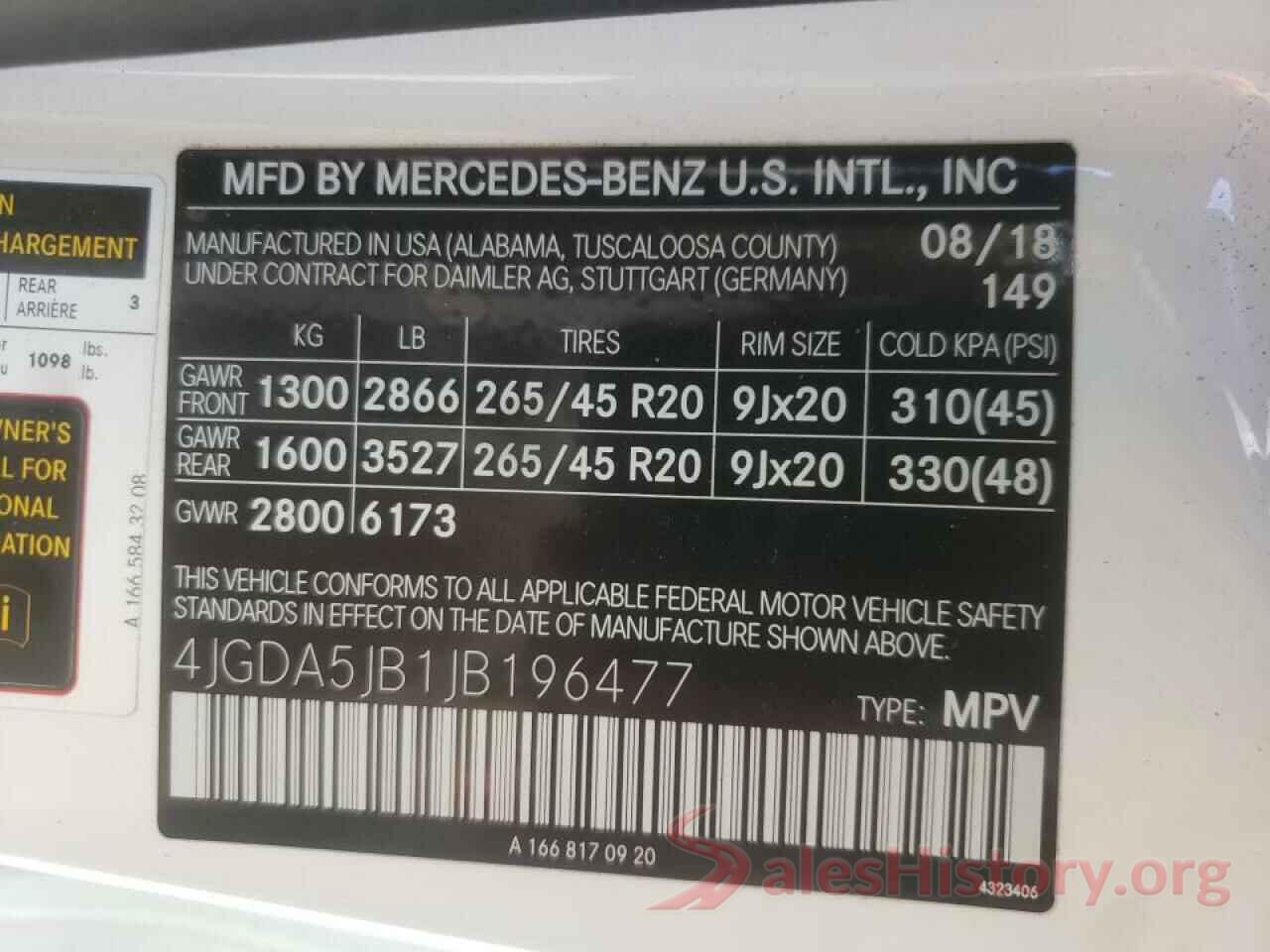 4JGDA5JB1JB196477 2018 MERCEDES-BENZ GLE-CLASS