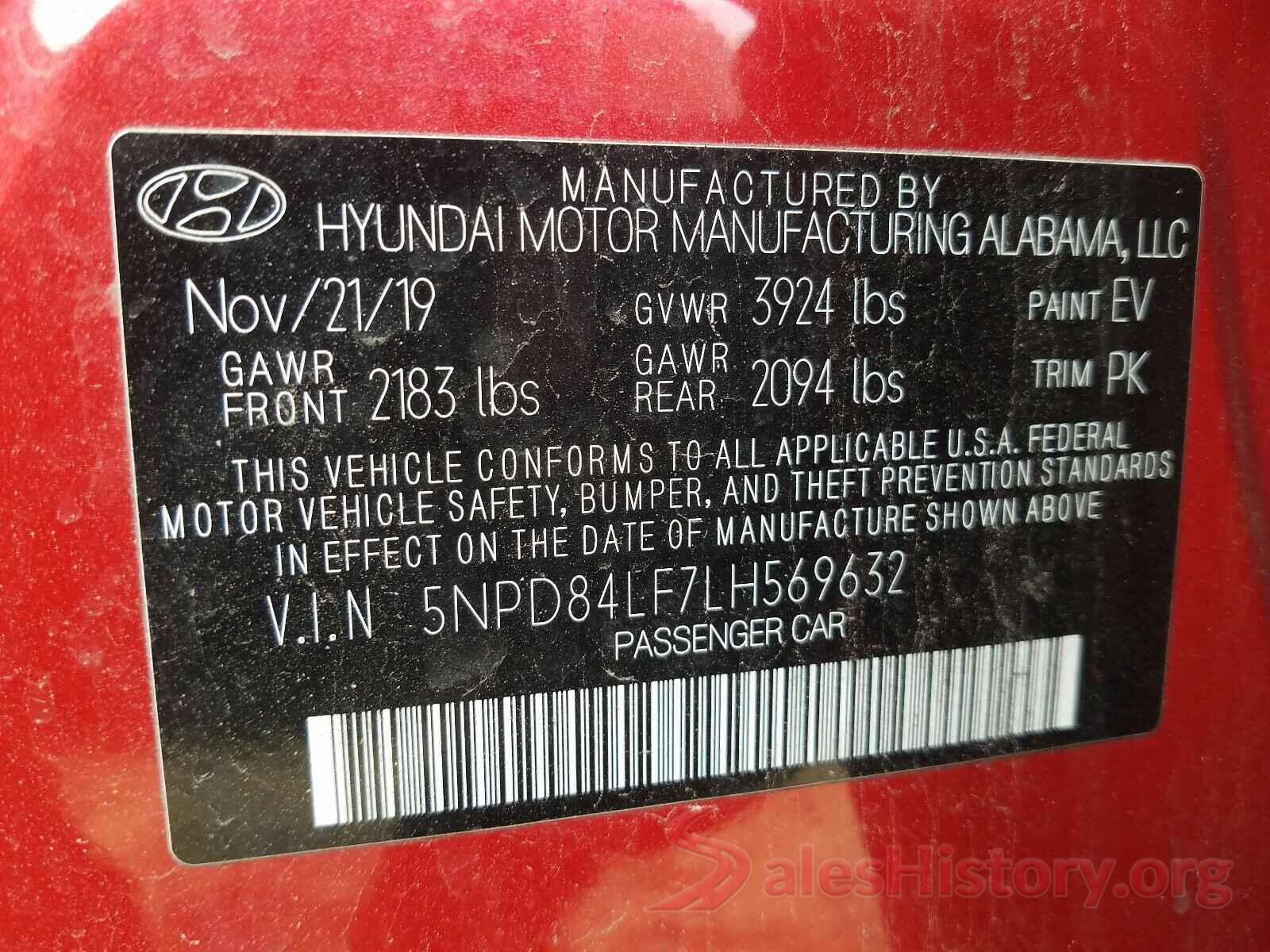 5NPD84LF7LH569632 2020 HYUNDAI ELANTRA