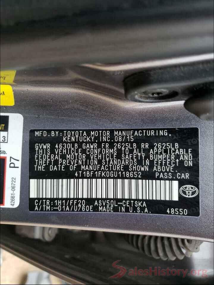 4T1BF1FK0GU118652 2016 TOYOTA CAMRY