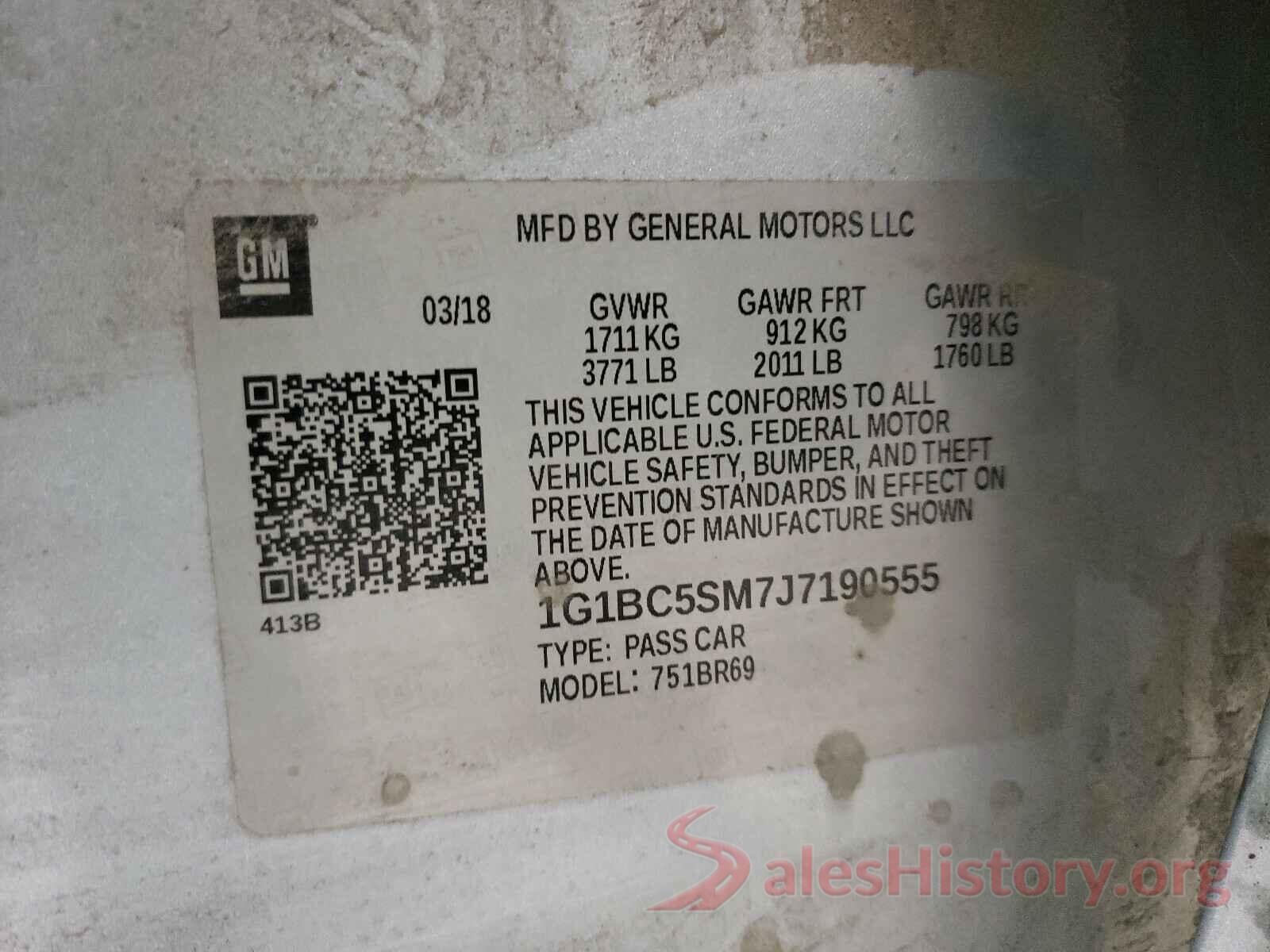 1G1BC5SM7J7190555 2018 CHEVROLET CRUZE